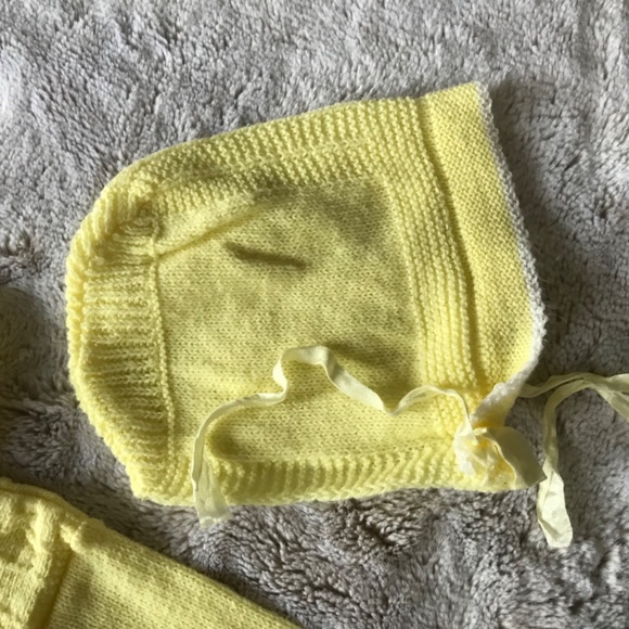 Turbo 3 Pc Knit Baby Sweater, Bonnet & Sock Set - Picture 4 of 7